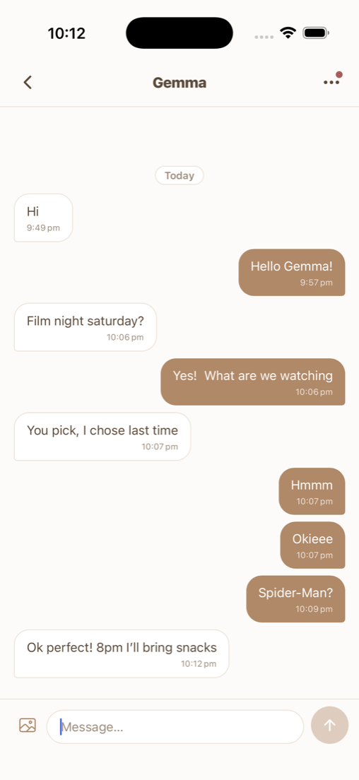 A Chat Film conversation, planning a film night.